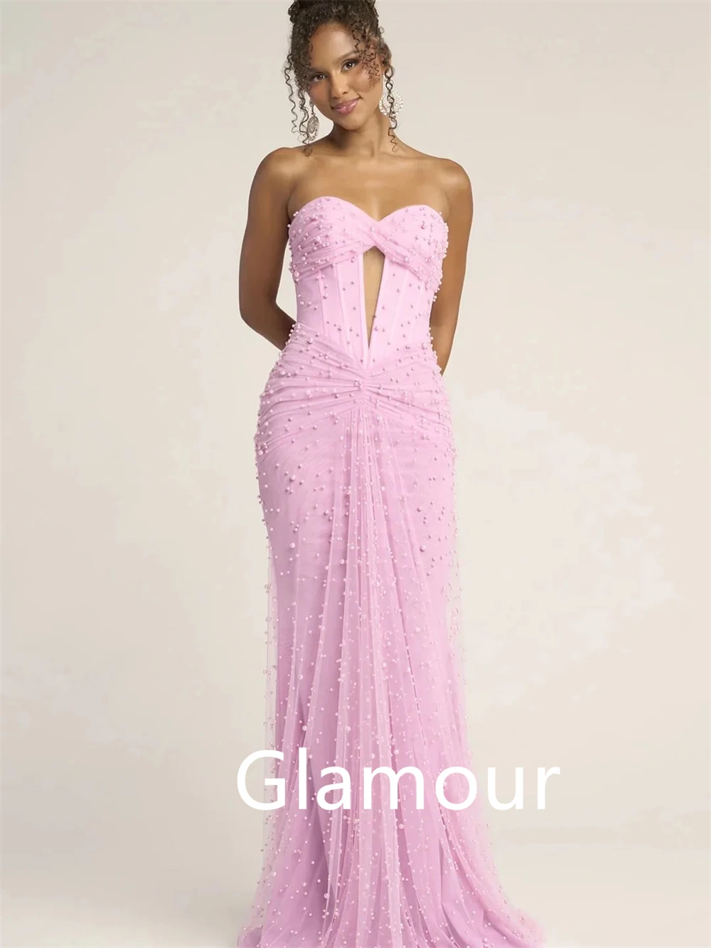 Customized Mermaid Charming Green Tulle Evening Dress Formal Sweetheart Sleeveless Prom Dress Sweep Train Bespoke Occasion Gowns 6