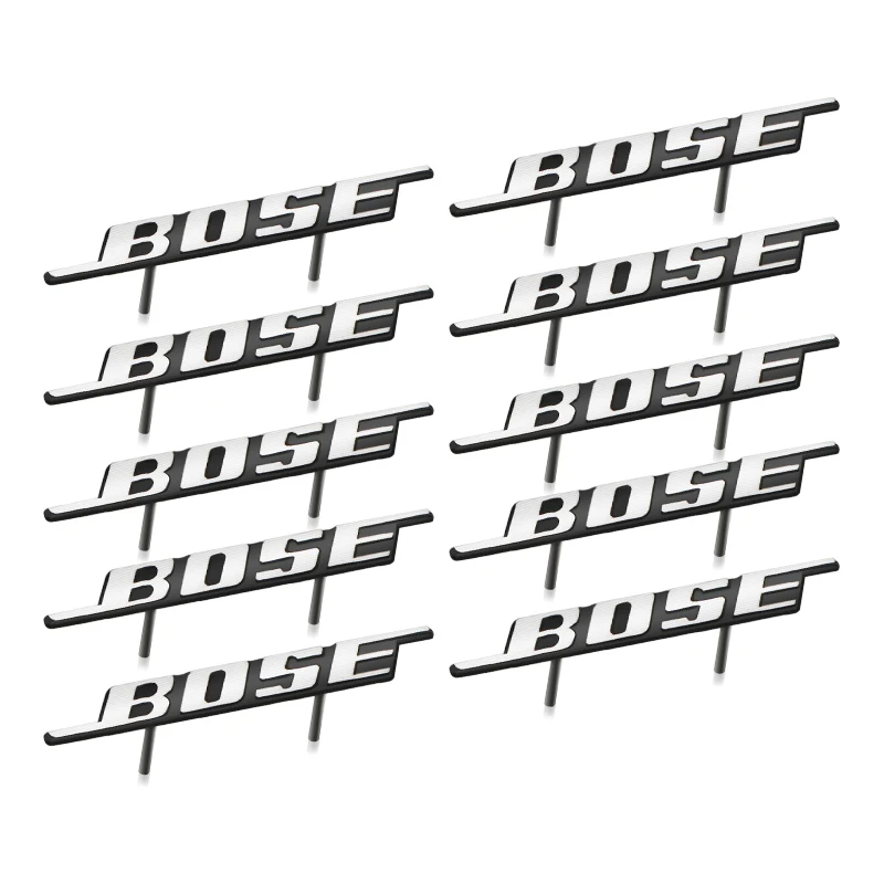 10 Stück / Set Auto Aluminium 3D Metall-Pin BOSE Hi-Fi Lautsprecher Audio Stereo Beschriftung Dekor-Aufkleber Abzeichen Emblem Aufkleber Auto-Styling