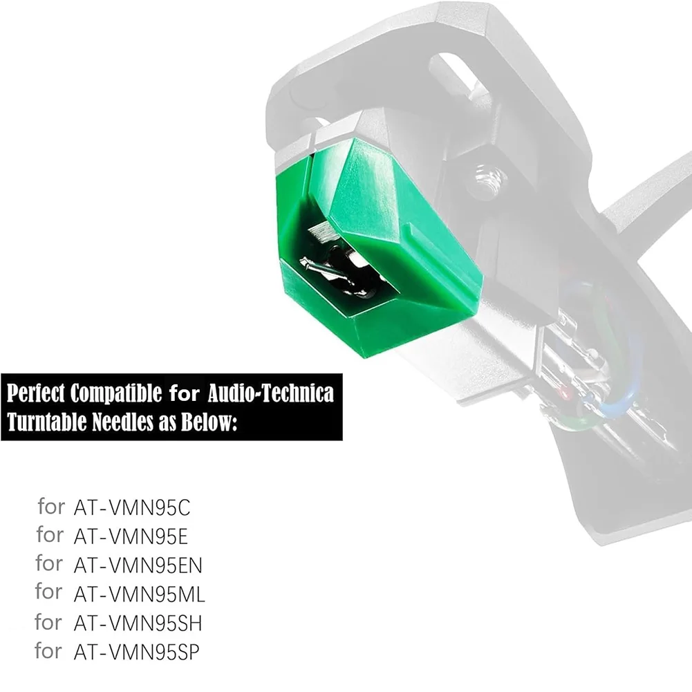 Record Player Needle Replacement For AT-VMN95E Elliptical Turntable Needle Compatible For Audio-Technica For AT-LP120X