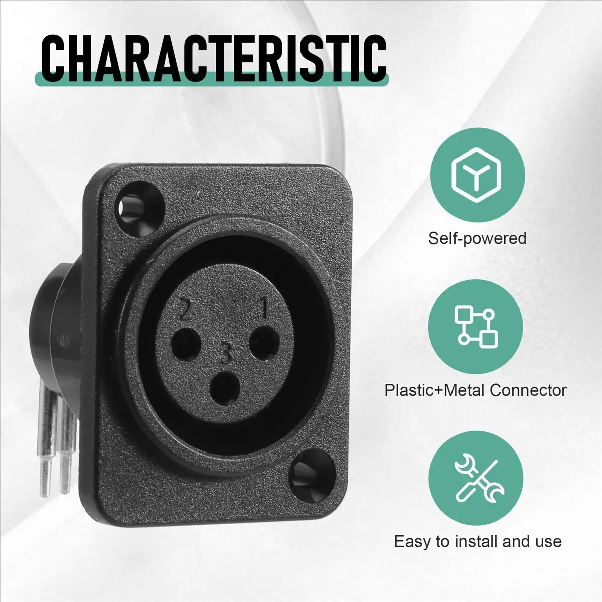 N05R 10pcs Black XLR 3pin Female Jack Panel Mount Chassis PCB Socket Connector