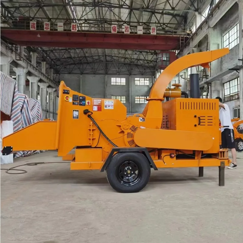 Wood Crusher Mill Pallet Crushing Wood Pallet Shredder Small Mobile Sawdust Wood Chipper Shaving Branch Grinder Cutting Blades