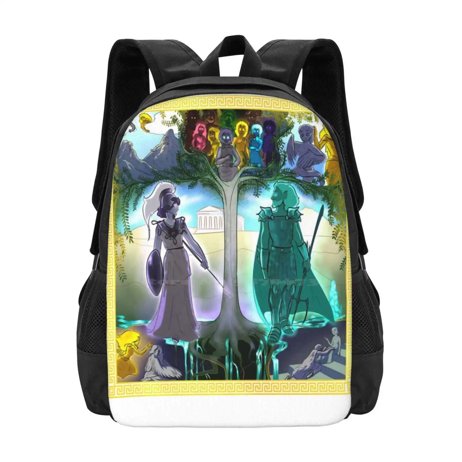 Athena'S Tapestry Hot Sale Backpack Fashion Bags Arachne Athena Overly Sarcastic Productions