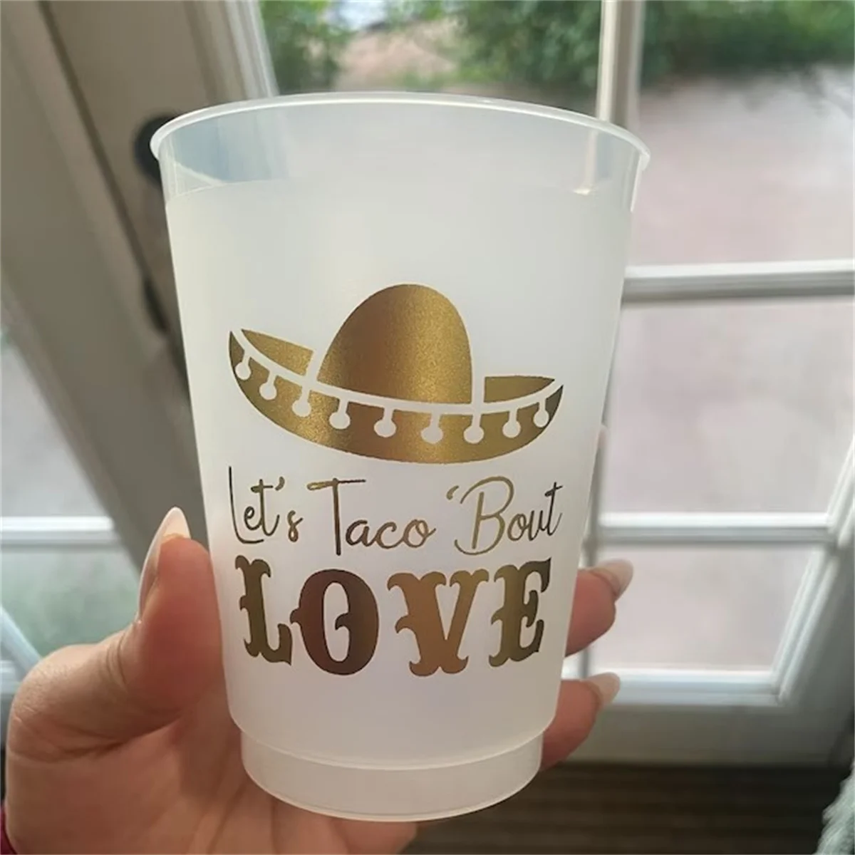 10pcs Fiesta Cups, Personalized, Shatterproof, Monogrammed, Custom, Frosted, Frost Flex, Engagement, Couples Shower, Sombrero, S