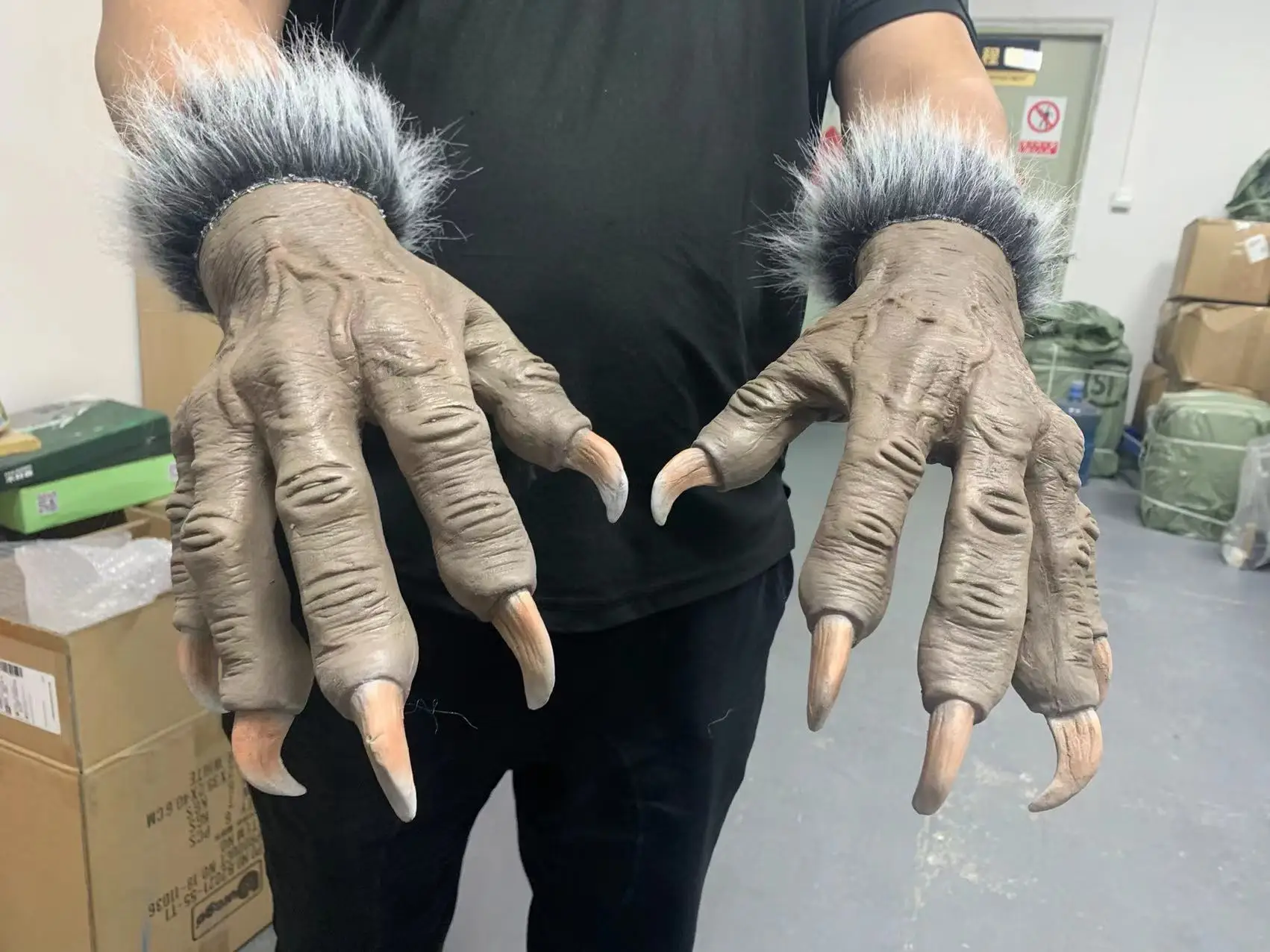 Halloween Role Play Scary Wolf Werewolf Claw Gloves Animal Festival Cosplay Latex Horrific Costume Accessory for Carnival Party