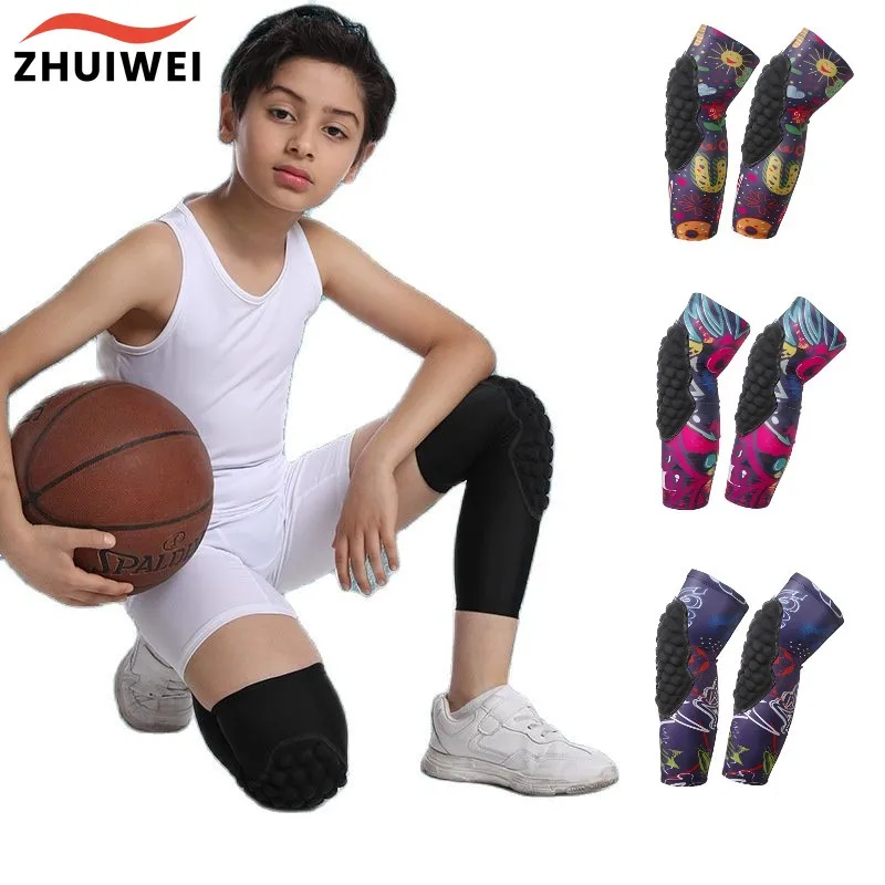 1Pair Kids Elbow Brace Knee Brace Tennis Compression Knee Sleeves Arm Elbow Sleeve Elbow Support for Boys Girls Sports Football