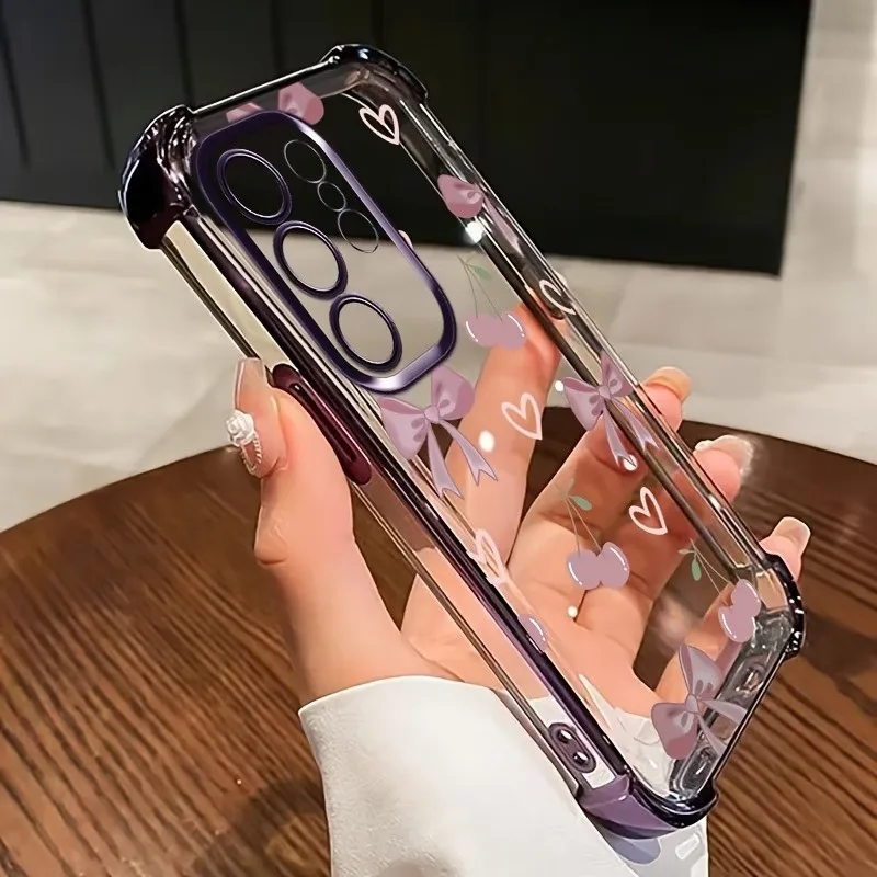 Cute Pattern Printed Clear Phone Case For Samsung Galaxy S26 S25 S24 S23 S22 S21 Ultra Plus Electroplated Edge Anti Drop Cover - view 2