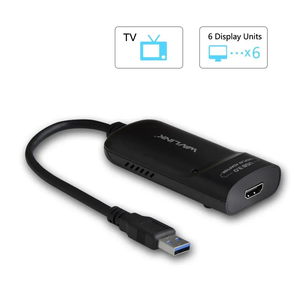 USB 3.0 to HDMI-Compatible DVI Video Graphics Adapter 2K External Video Card Adapter Extend/Mirror For Windows Mac