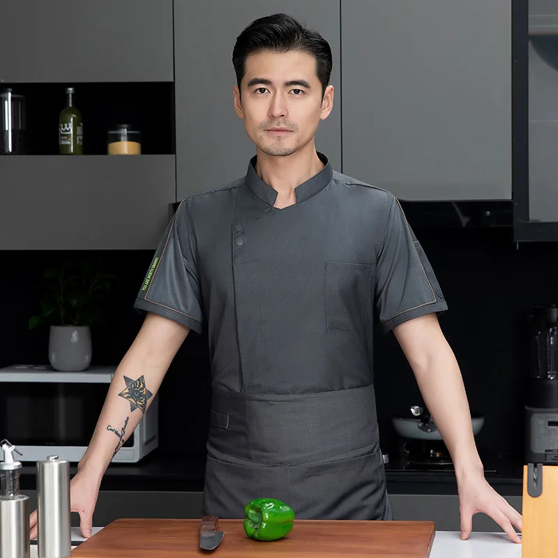 Cantina Hot Pot restaurante Chef uniforme de trabajo verano manga corta malla fina transpirable Hotel cocina panadero ropa de trabajo