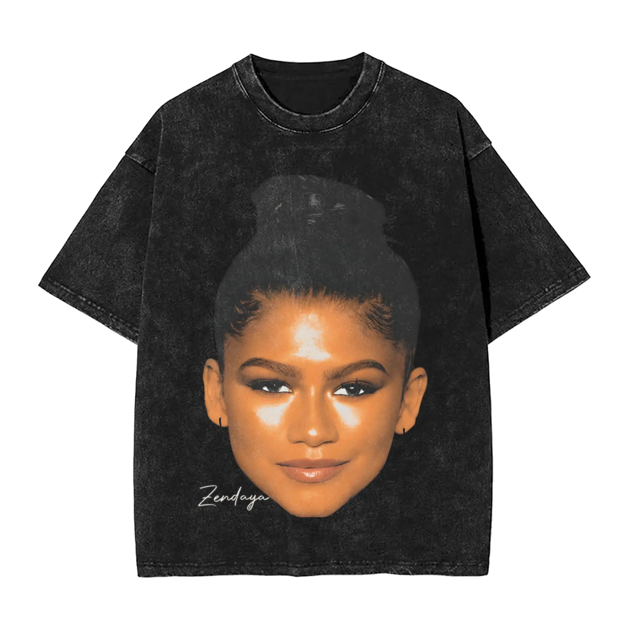Harajuku Washed Shirt Ruby Rue Zendaya Merch Vintage T-Shirts Oversize  Streetwear Short Sleeve Graphic Printed Tops Tees