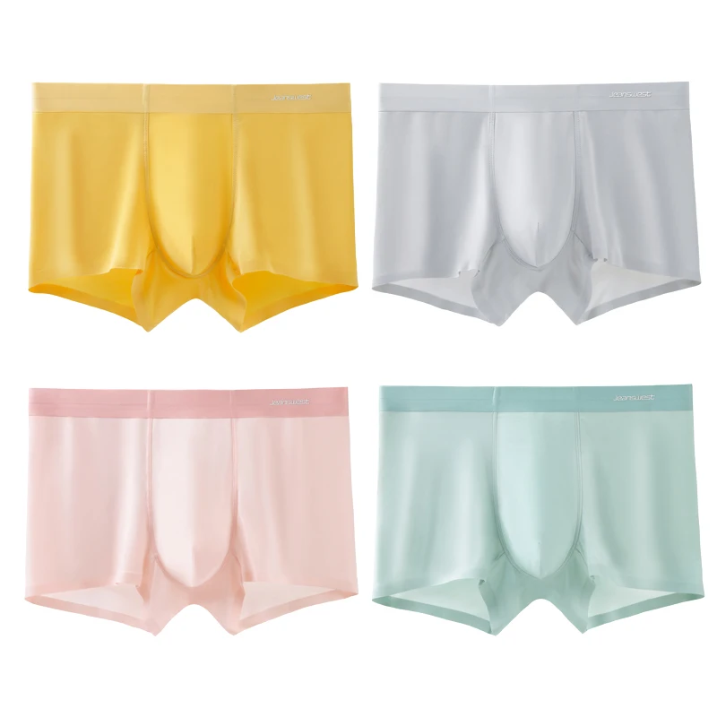 Bóxer de seda de hielo para hombre, ropa interior Sexy ultrafina, transpirable, de grafeno, L-5XL de verano, lote de 3 a 6 unidades