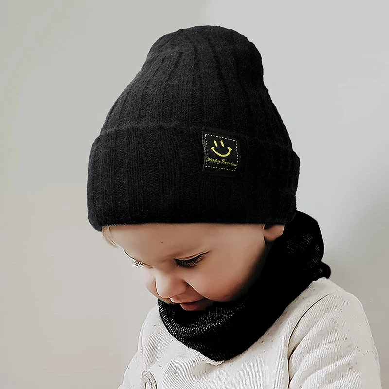 Autumn Winter Solid Color Baby Boys Girls Hat Knitted Soft Kids Beanie Cap For 0-3 Years Newborn Toddler Windproof Warm Hat 2022