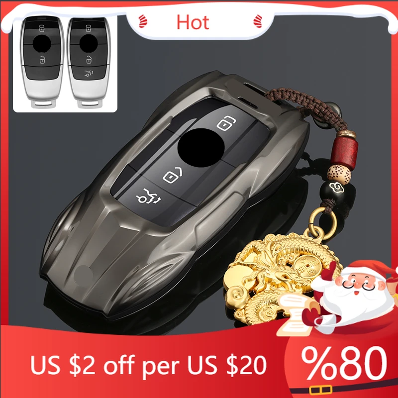 

Hot Metal Car Key Cover For For Mercedes Benz New GLA GLB CLS EQA EQB A200L C200L A C Class 2025 Key Case Hold Interior Stickers