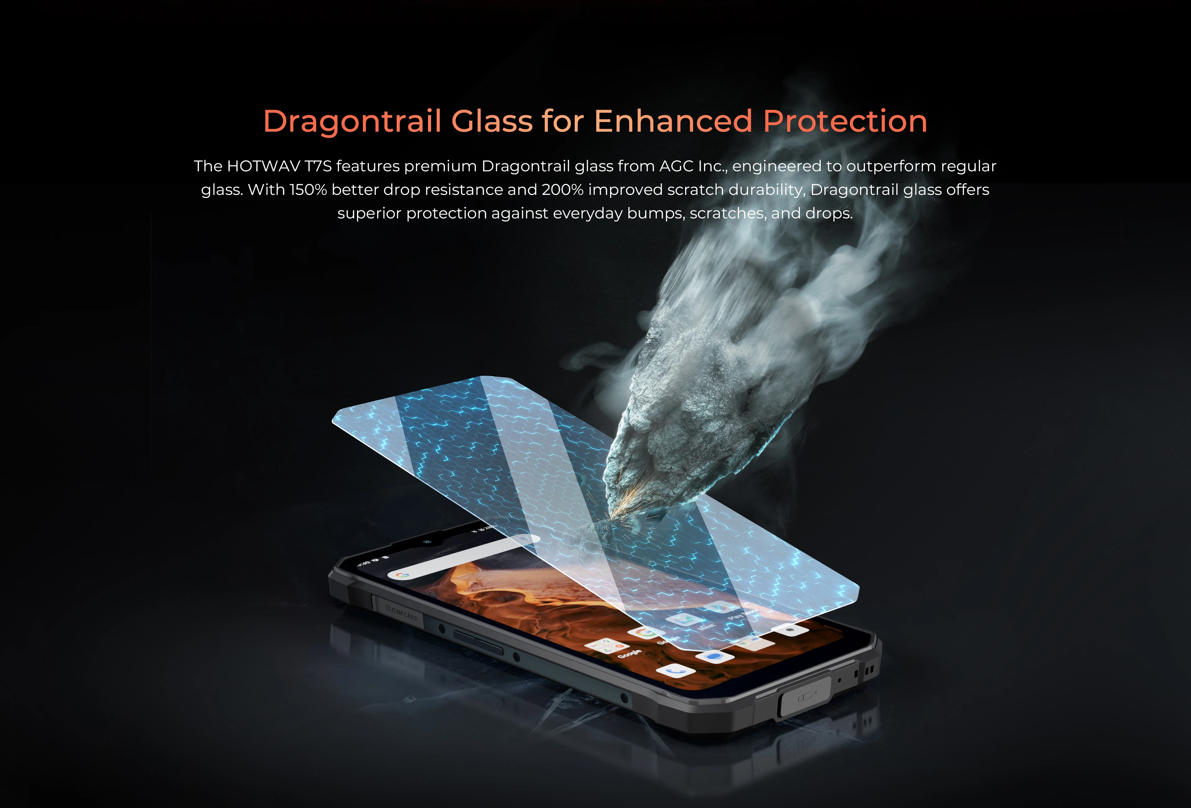 HOTWAV T7S Rugged Smartphone Ultra Thin 6280mAh Battery Mobile Phone 6.52'' HD+ 4GB RAM 128GB ROM 21MP Android 13 Cellphone