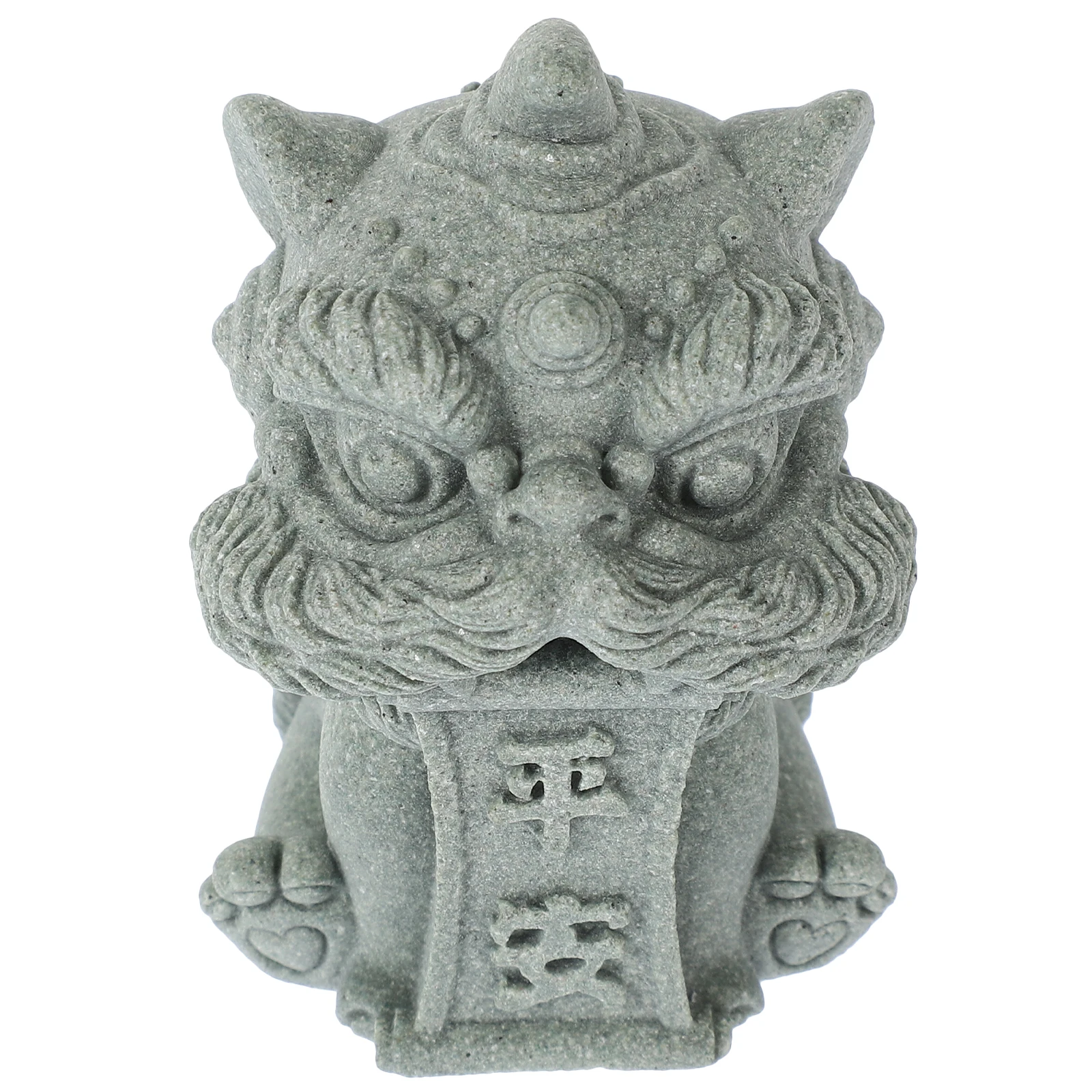 

Stone Lion Desktop Tea Pet Statue Cabinet Decor nament Synthetic Resin Miniature Animal Vintage Craft Figurine Auspicious Mascot