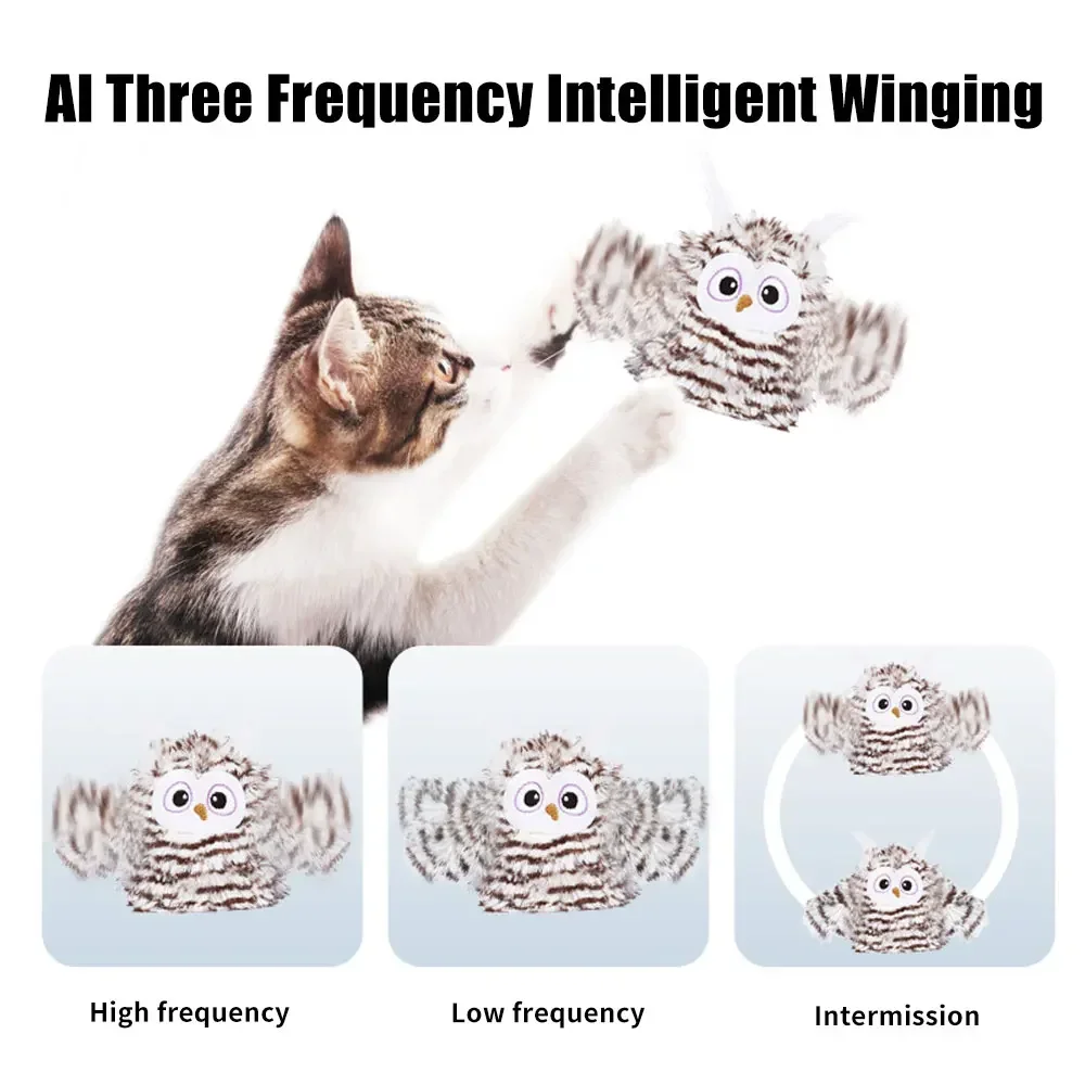 ترفرف الطيور القط لعبة التفاعلية الكهربائية الطيور اللعب السيارات الضرب أجنحة الغمامة تويتيت البومة داخلي القطط الحيوانات الأليفة لوازم مشابك شعر