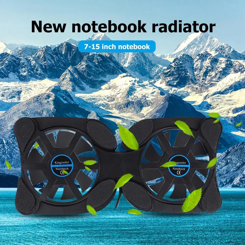 Portable Collapsible Laptop Cooler USB Powered Dual Fan Cooling Pad for Notebook