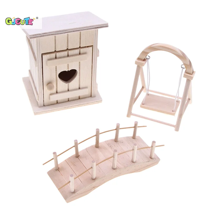 1:12 دمية مصغرة محاكاة سوينغ حديقة ديكور لعبة بيت الدمية اكسسوارات الاطفال اللعب التظاهر اللعب