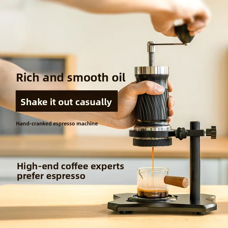 Home Outdoor Portable Car Italian Hand Crank Coffee Machine High-end Extract Espresso Coffee Machine
