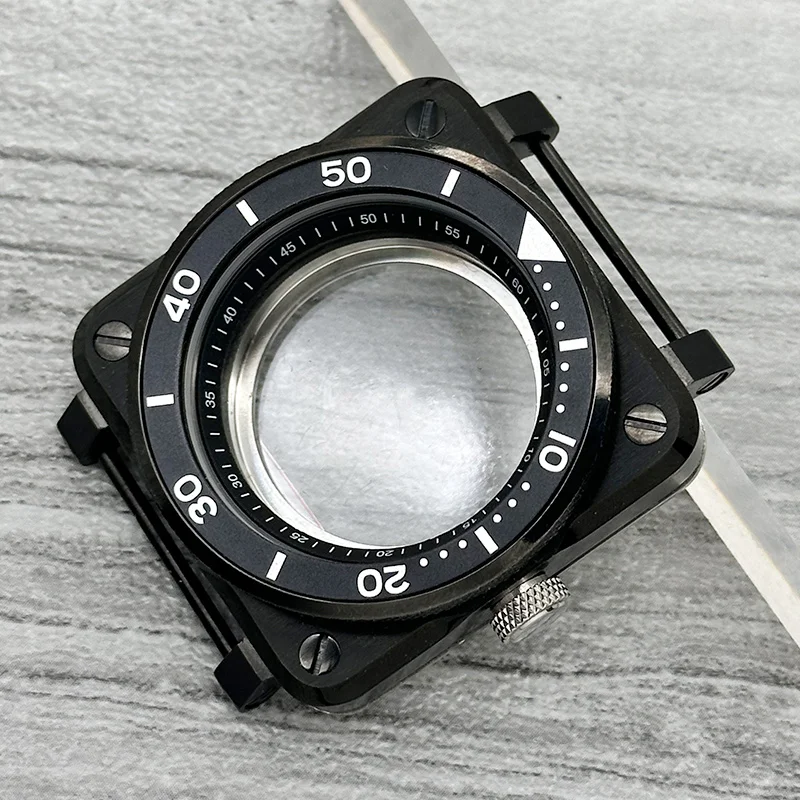 42mm Schwarzes Quadratisches Piloten-Cockpit-Gehäuse Saphirglas Passend für NH34 7S 4R NH35 NH36 Uhrwerk 28,5mm Zifferblatt Uhrenmodifikation – Detail 1
