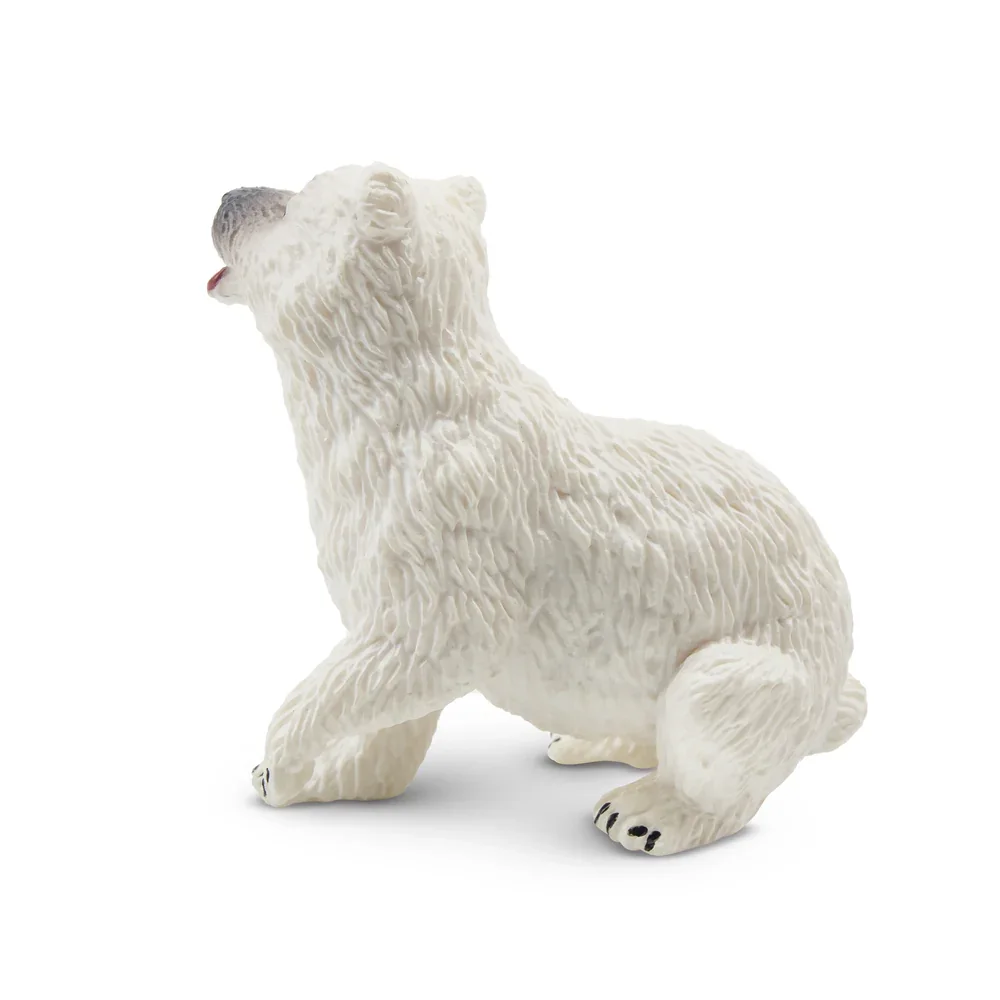 Toymany Simulation  Sitting Polar Bear Cub Animal Model Toy Mini Figures Dolls Action Figurines Toys for Children Gift
