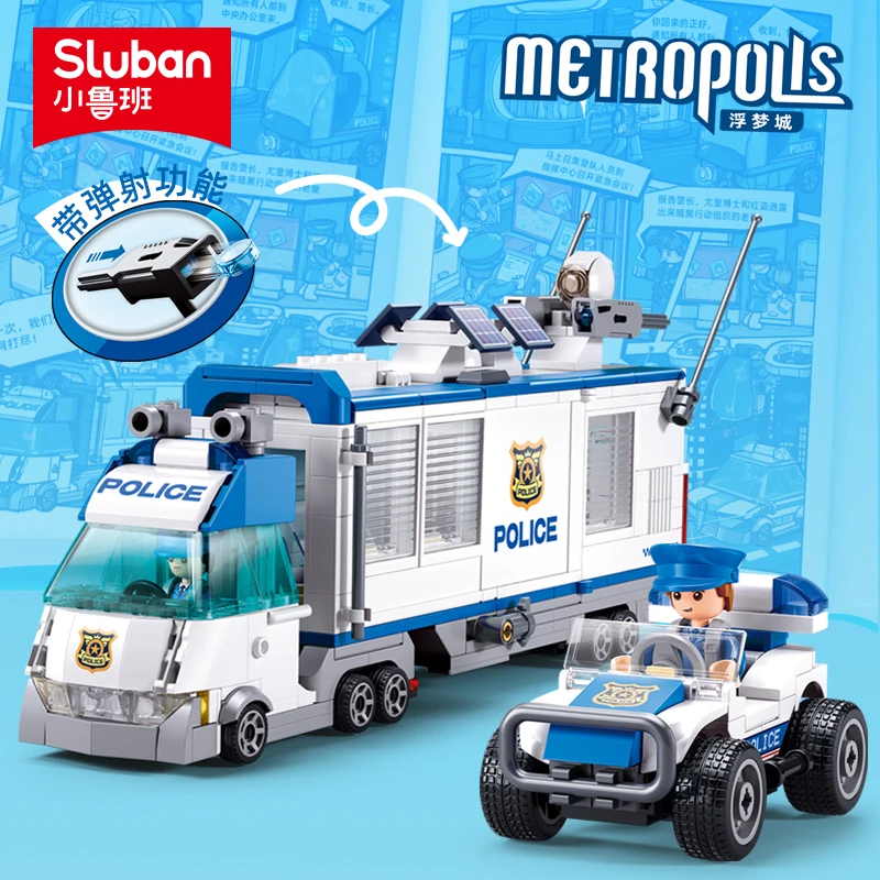 2024 Modern Police Station SWAT City Model Building Blocks Command Vehicle Policeman Figures Bricks DIY Toy For Kids Boys Gifts