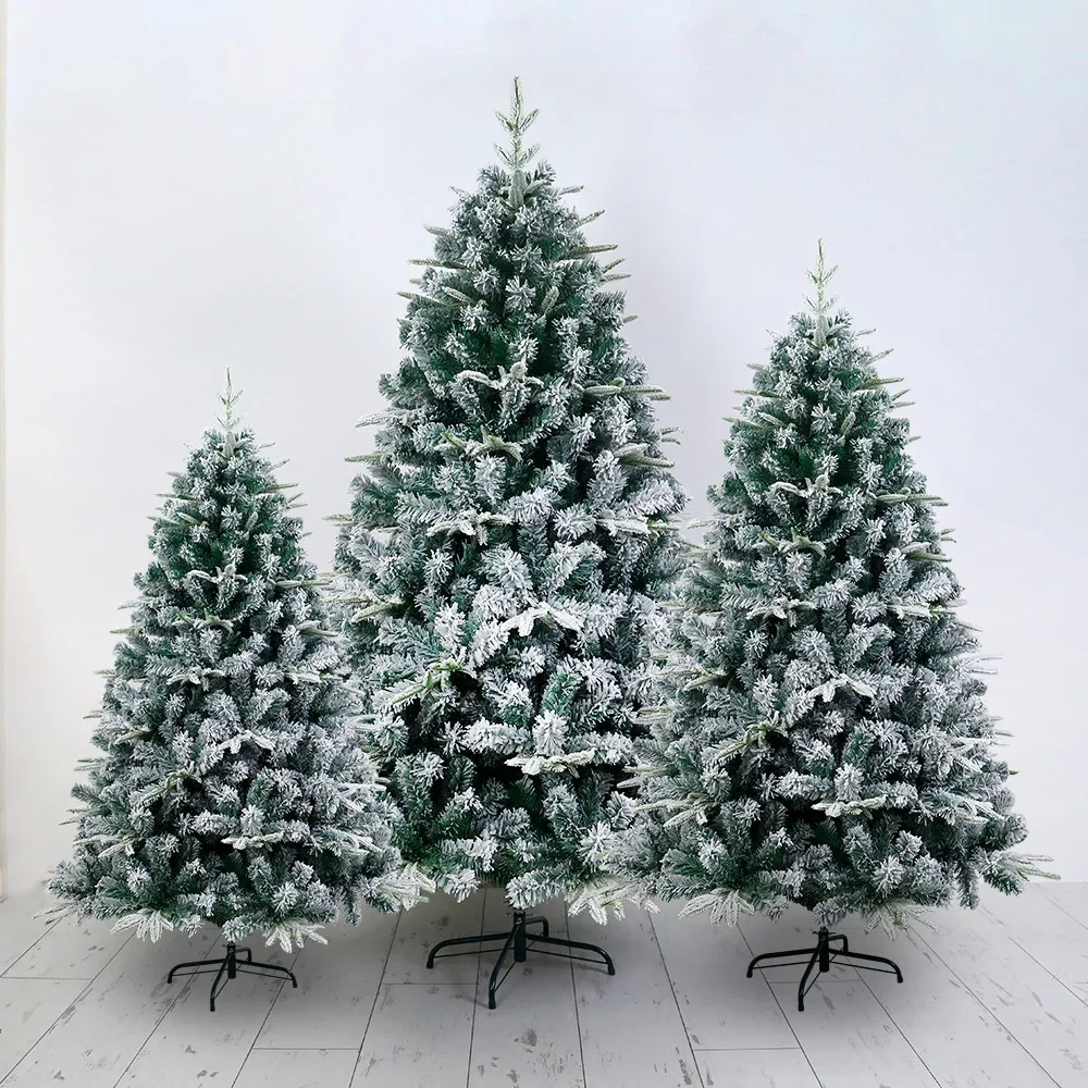 Flocking Christmas Tree Decoration Atmosphere PE+PVC Home Decoration Supplies Mixed Spray Light Snowy Christmas Tree Decor