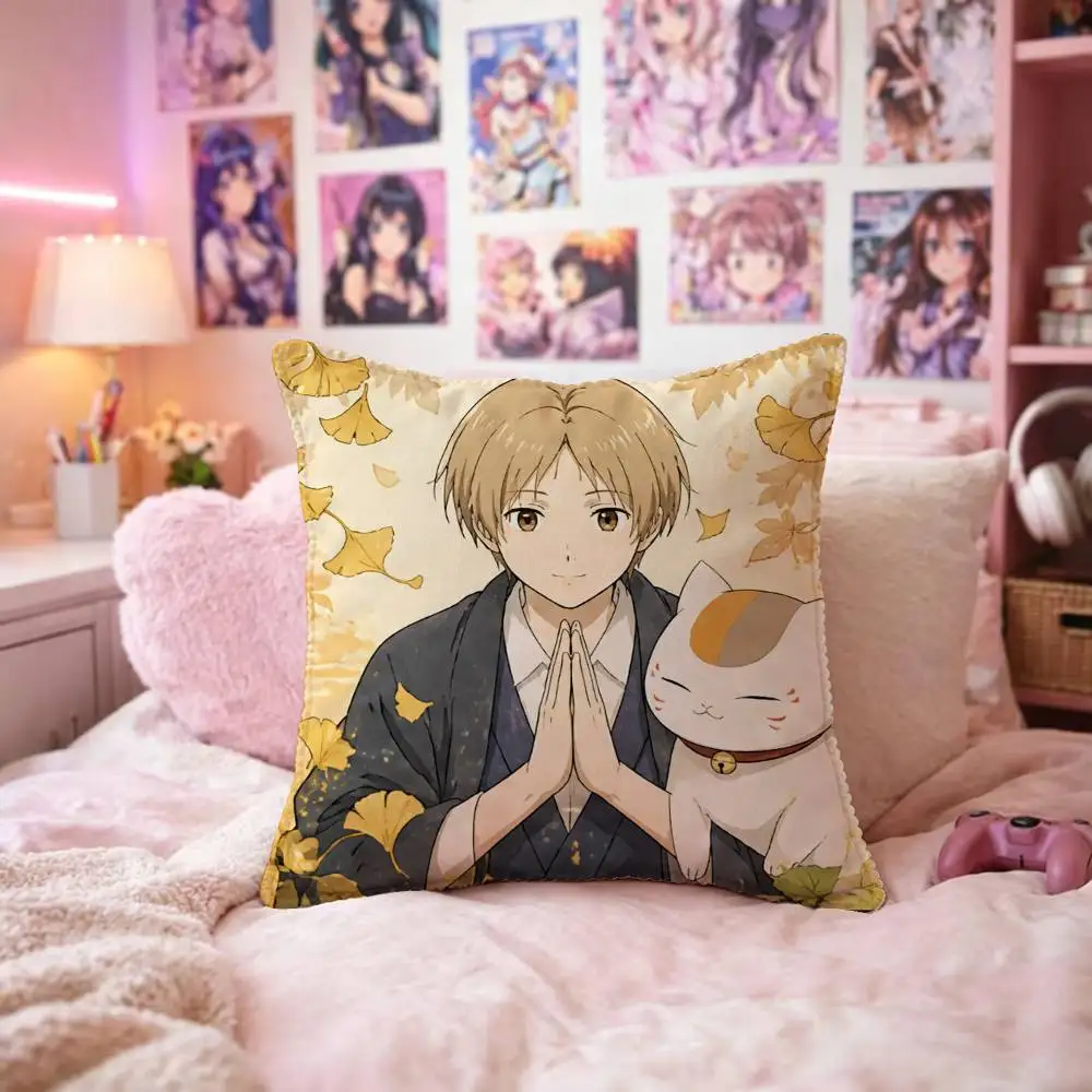 Natsume’s Book Of Friends Pillow Case Fashion Square Pillowcase Bedroom Sofa Room Ins Decoration Leisure