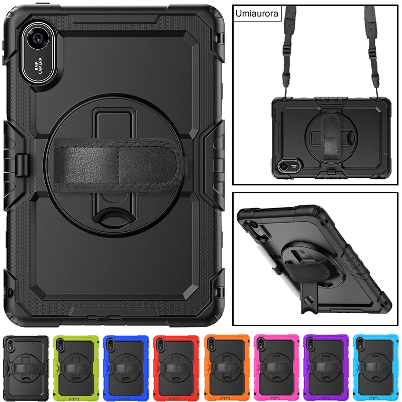 

For Xiaomi Redmi Pad2 Pad 2 11 inch 2025 Shockproof Silicon PC Hybrid Tablet Cover Stand Hand Shoulder Strap Rugged Case Funda