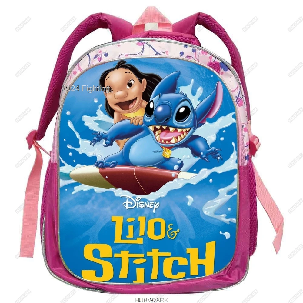 Lilo & Stitch plecak Cartoon dzieci studenci torby szkolne Kawaii Stitch chłopcy dziewczęta Cartoon 12 cali przedszkole Mochila Infantil