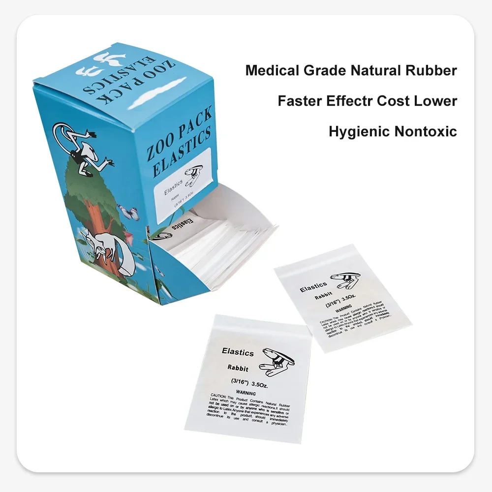 5000Pcs Dental Rubber Band Orthodontic Ligation Ring Zoo Pack Ortho Elastics Latex Braces Force 3.5/5.0/6.5OZ Dentist Materials