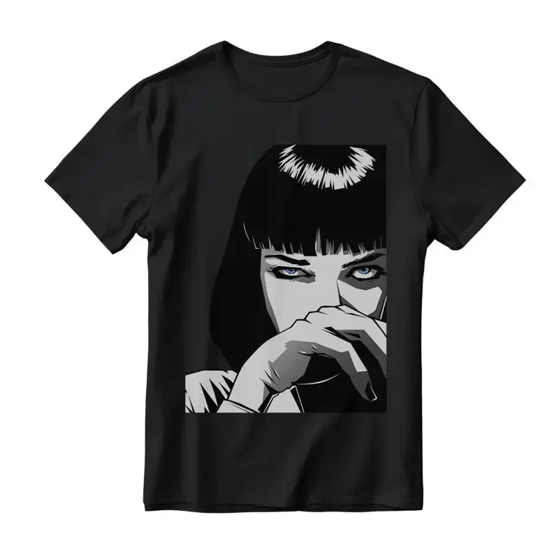 Men'S Pulp Fiction Wallace Basic Black T Shirt Unique