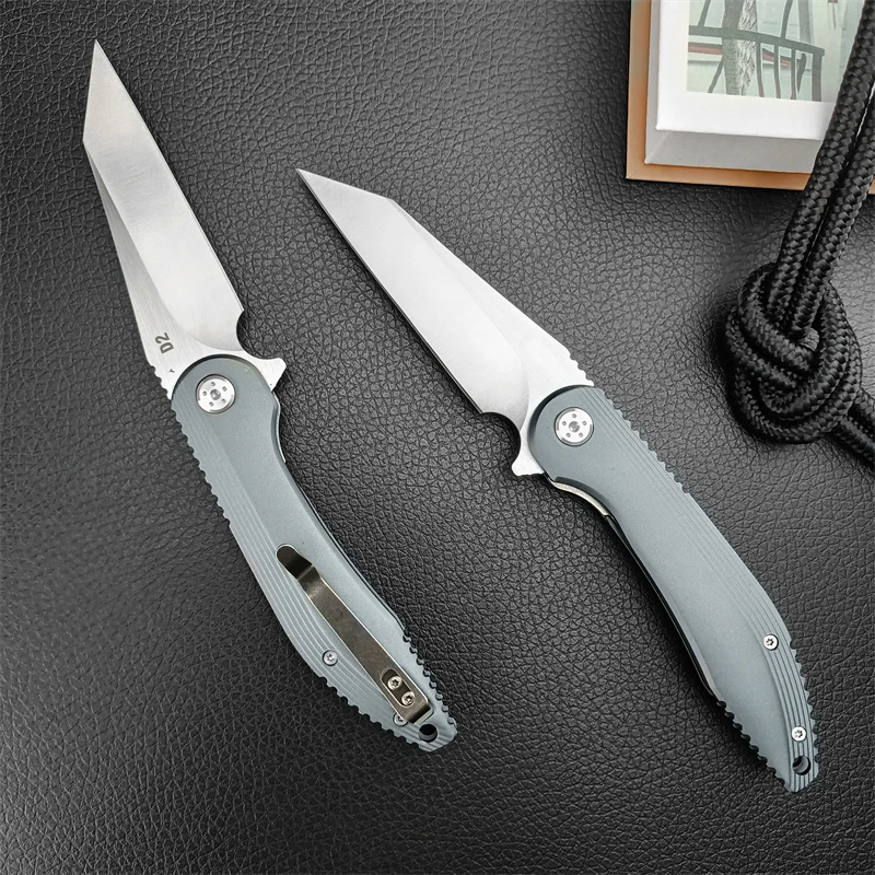 Bok D2 Folding Knife Tactical Survival Rescue Hunting Aluminum Alloy Handle Hunting Self Defense Convenient EDC Folding Knife