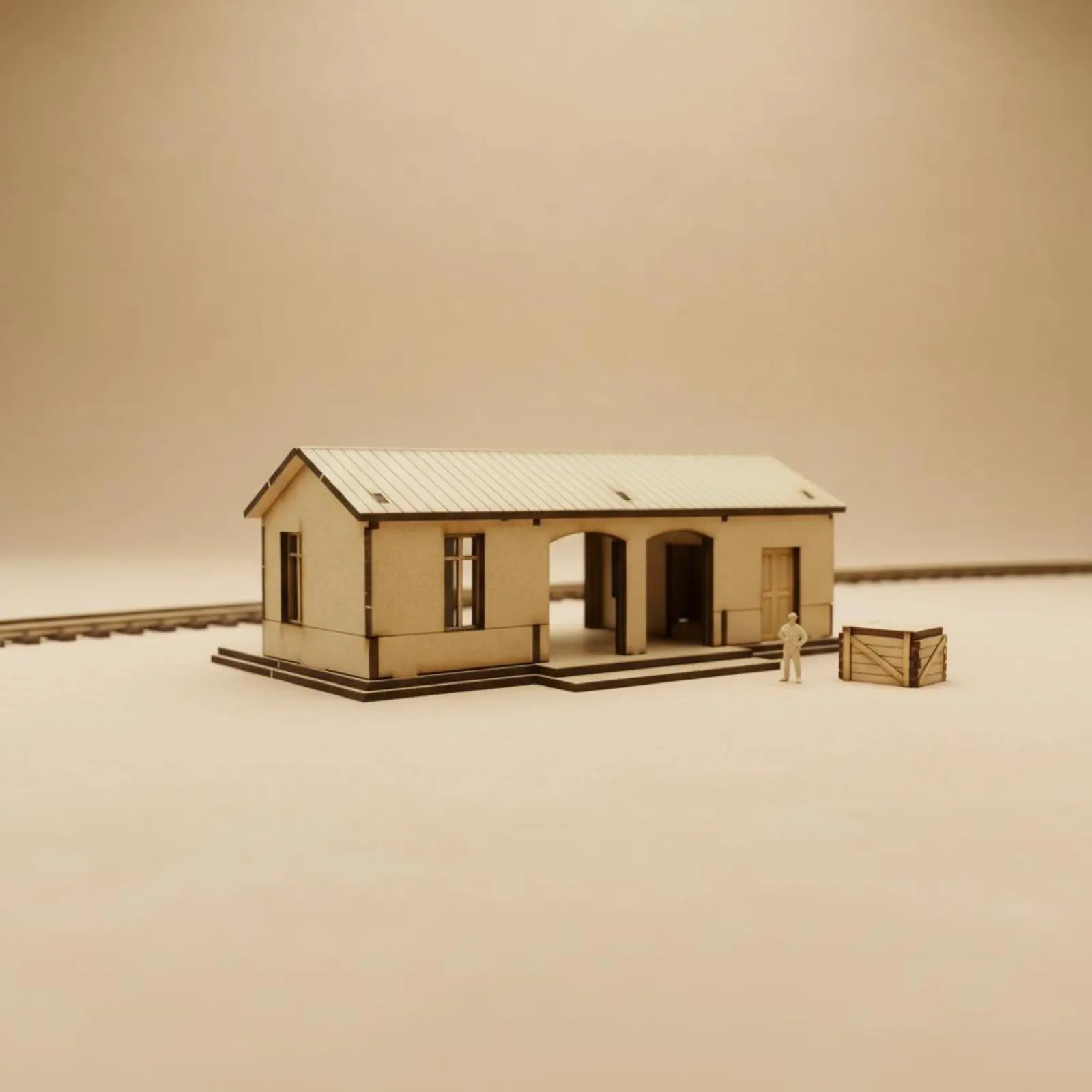 

1/72 Scale Supply Station Model Highly Detailed European Train Terminal Building Hobby Supplies Realistic Design for Wargaming