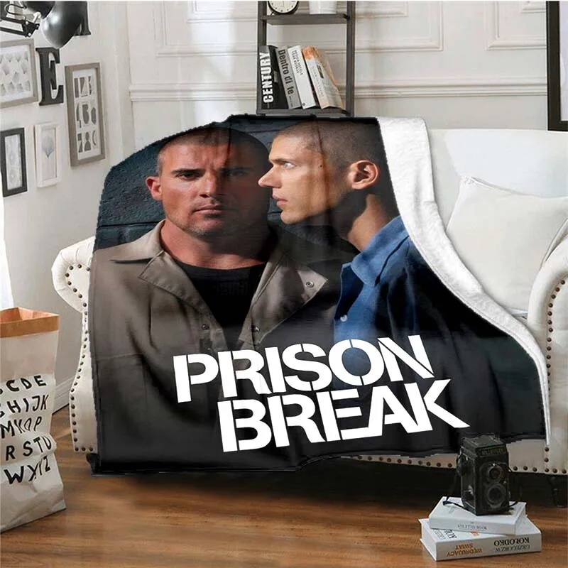 HD Classic TV dramas Prison Break Print Flannel Blanket Ultra Soft Warm Throw For Bedroom Sofa Classic TV Series Home Decor Gift