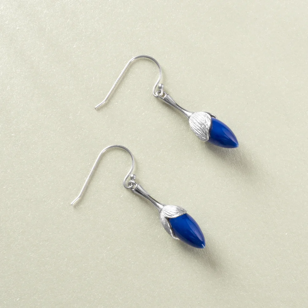 925 Thering Silver Studs Hand Made Diy Qinlan Shape Ceramic Drop Earrings Handcrafted Fashion Gift for Jewelry Women