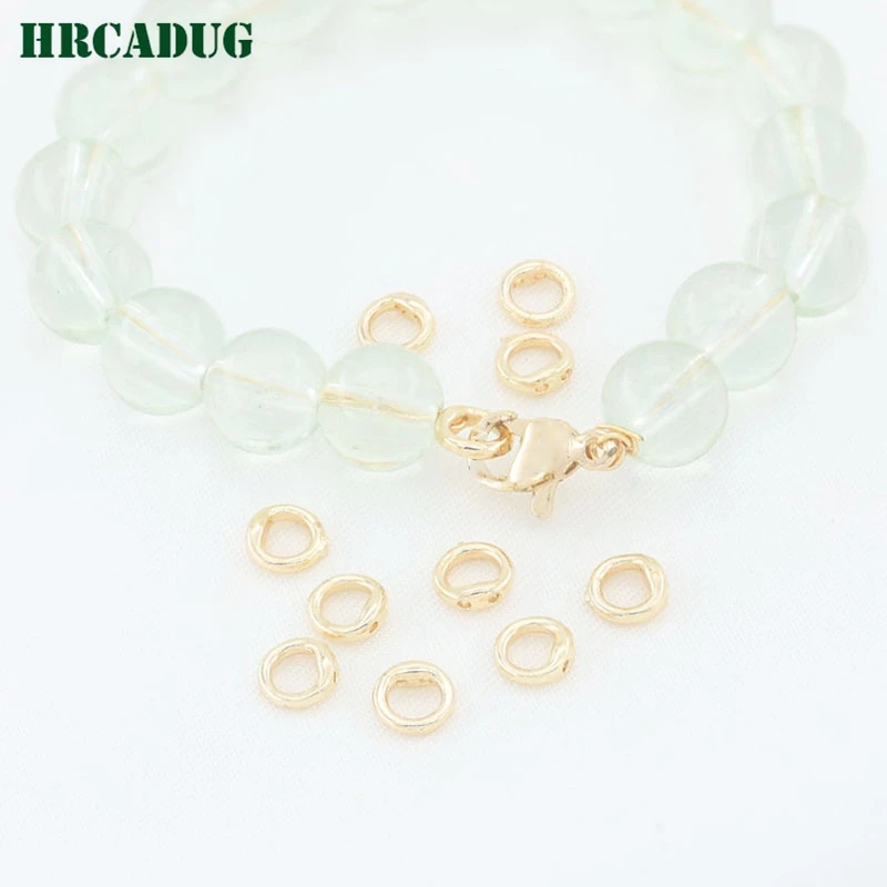 

Wholesale 14K Gold/Silver Plated Double Hole Close Rings Bead Bracelet Jewelry Connector Ring For DIY Jewelry Making Accessories