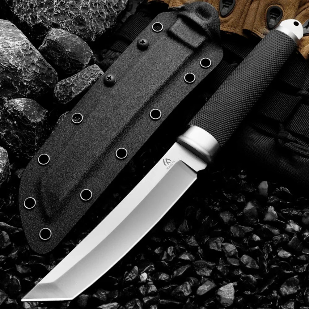 HUANGFU High quality 440 Steel Fixed Blade Outdoor Survival Knife for Hunting and Camping