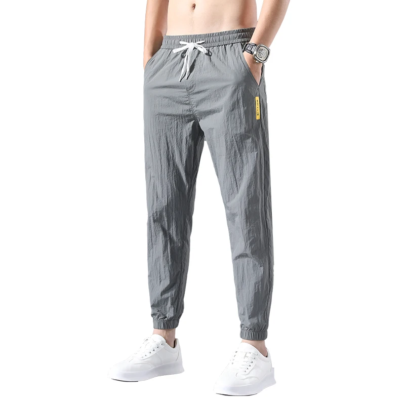 

Summer Men's Non-Magnetic Non-Iron Non-Metal Elastic Ice Silk Casual Pants for Securi Che Door Work And Office