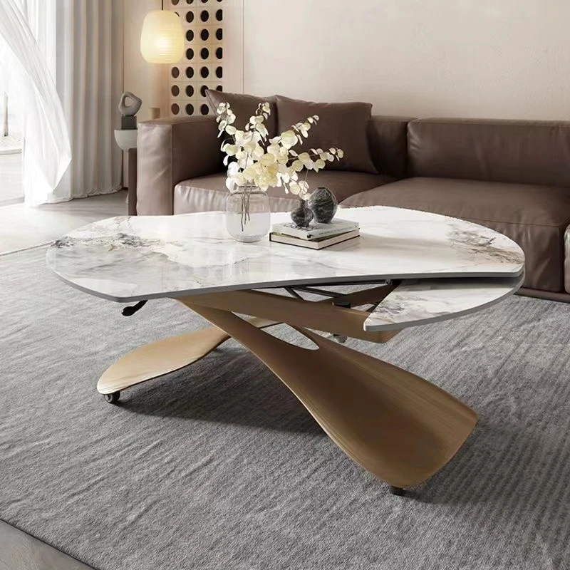 Extendable Lifting Table Multi-functional Round Oval Square Shape Adjustable Coffee Dining Table