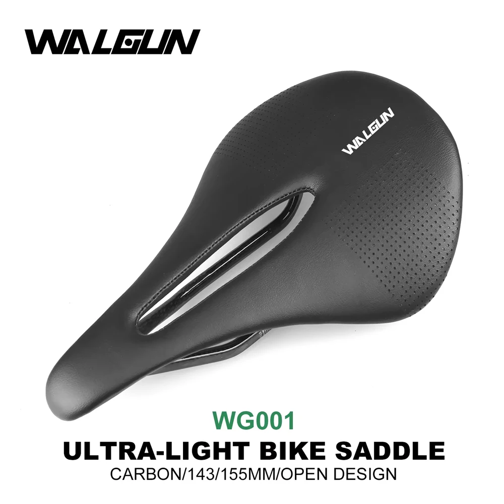 Walgun WG001 Carbon Bicycle Saddle MTB Bicycle Saddles Triathlon TT Racing Saddles U Breathable Soft Seat Cushion Carbon Rails