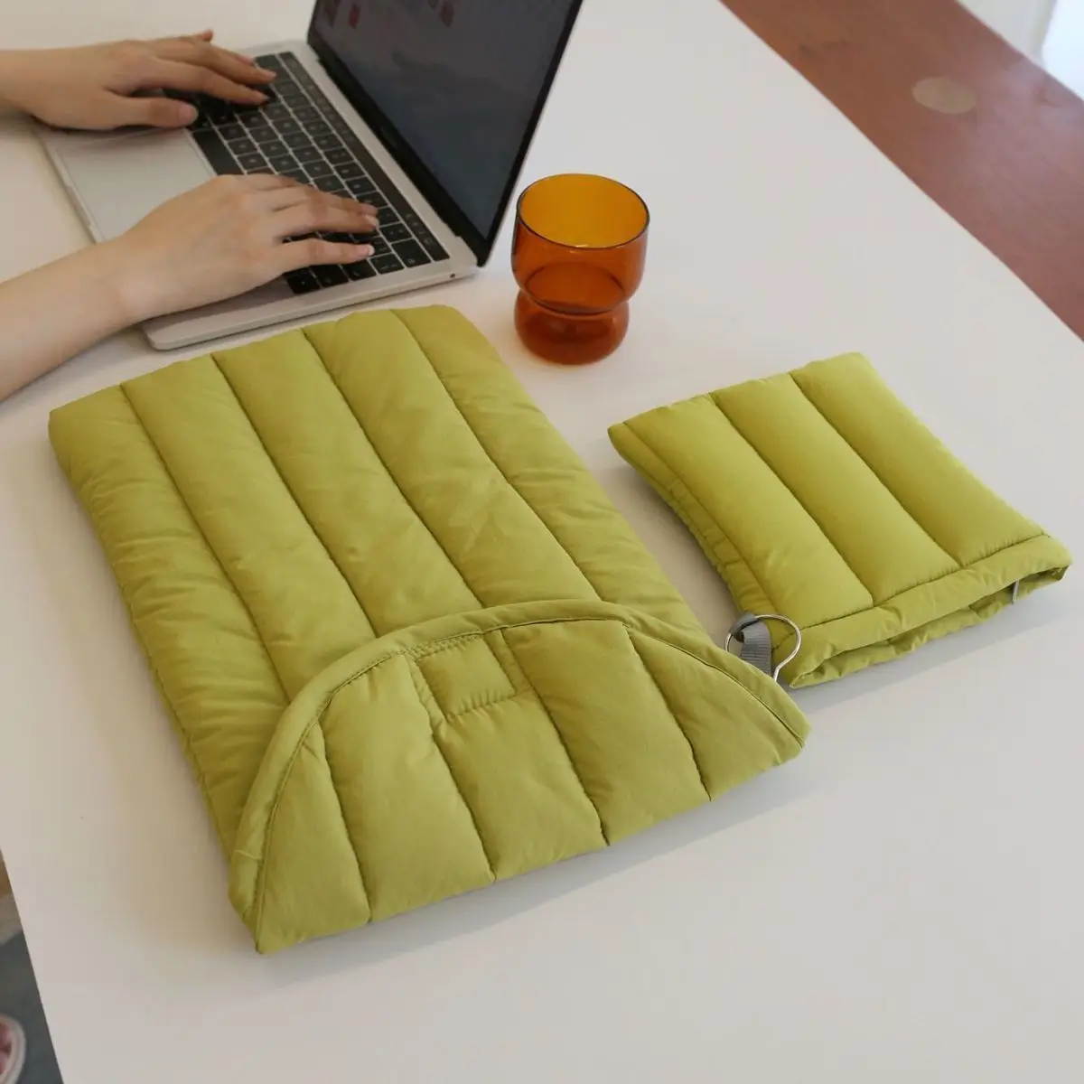 Ins Green Laptop Sleeve Case 11 13 14 15 16 Inch HP DELL Notebook Bag Carrying Bag Macbook Air Pro 13.3 Shockproof Case Women