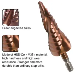 1pc M35 Step drill 5% Cobalt Step Drill 4-22mm High Speed Steel Cone Metal Drill Bit Groove Step Drill Tool