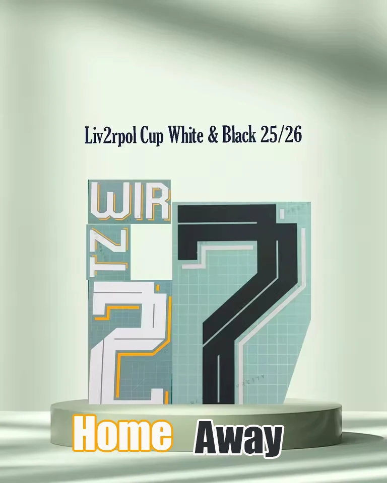 

25/26 Liv2rpol CUP Home and Away name sets iron on Soccer 7WIRTZ22EKITIKE Name and number top AAAA quality Nameset 2025