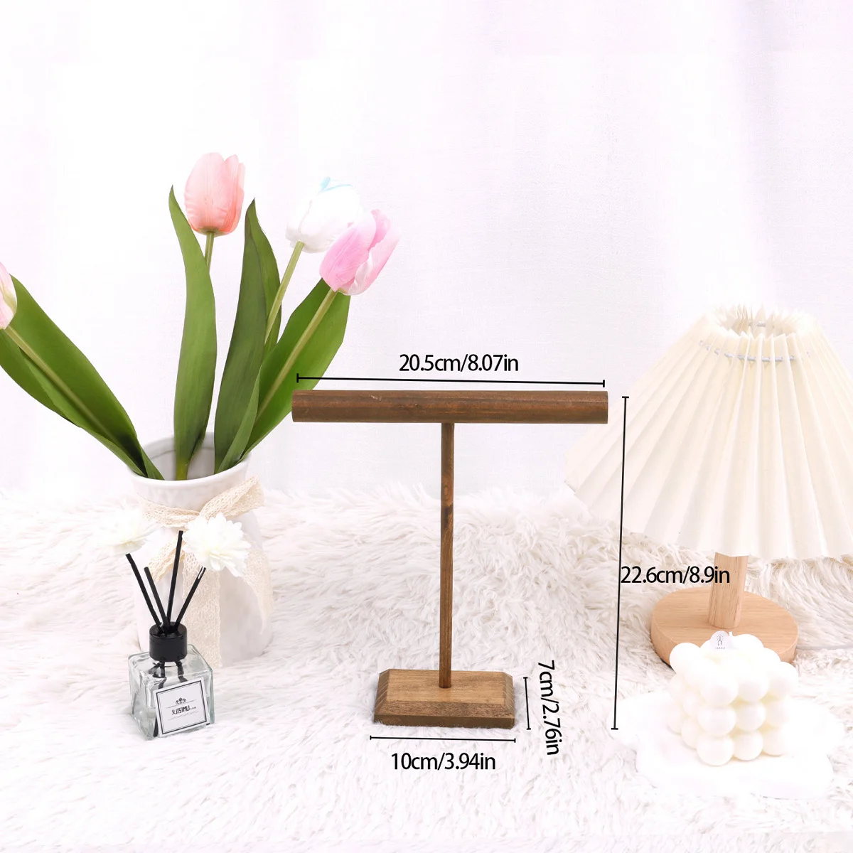 Houten Sieraden Armband Opslag Display Chain Horloge T-Bar Rack Organizer Harde Standhouder Sieraden Display Armband Display Rack