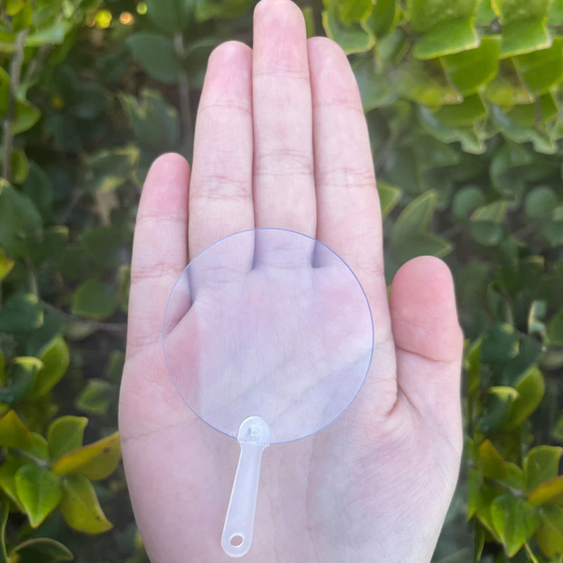 50Pcs 5cm Cute Mini Transparent Blank Fan Child Kids DIY Art Fan crafts Transparent