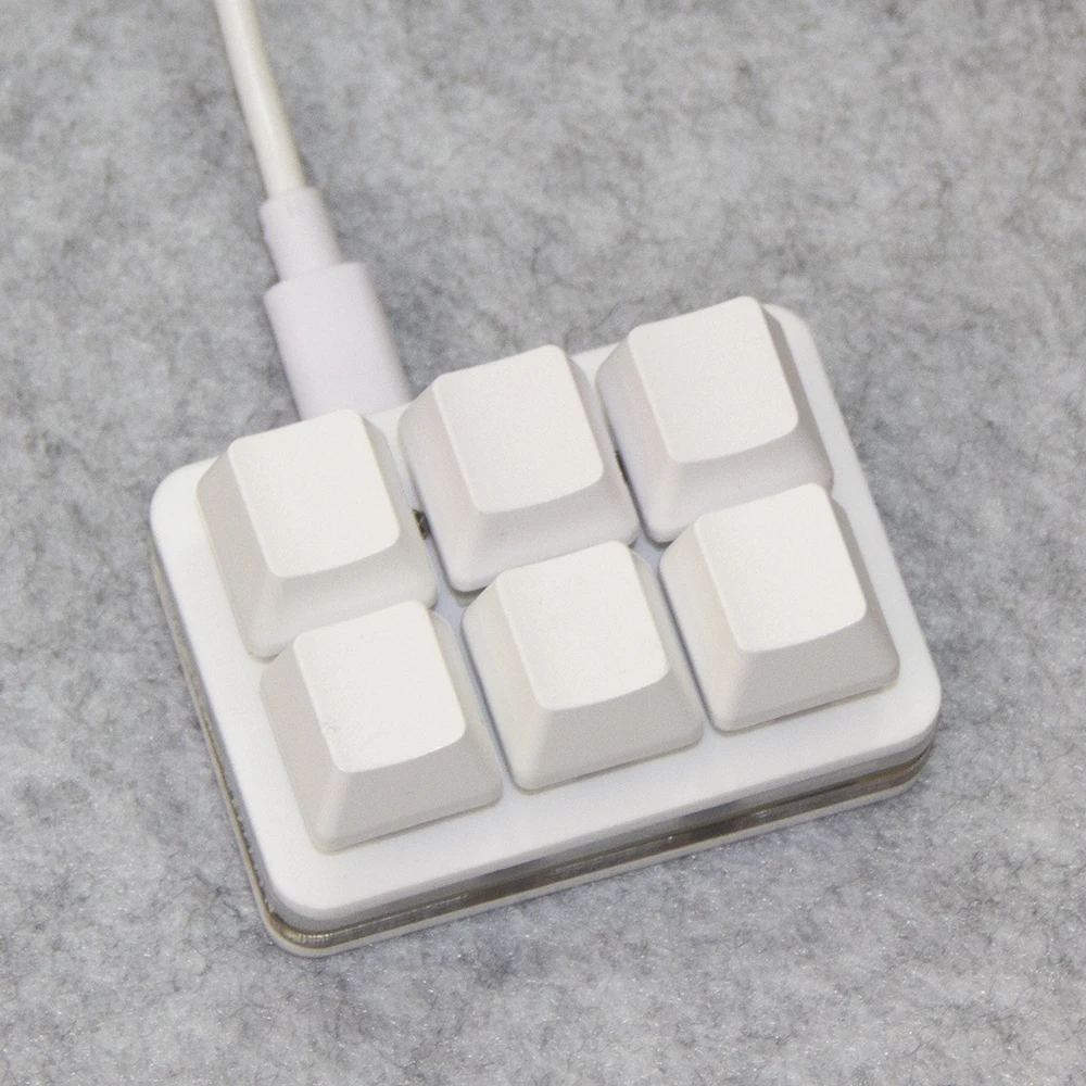 Teclado com fio usb mini 6key frasco firmware macros programação mecânica teclado de troca quente teclado de luz rgb
