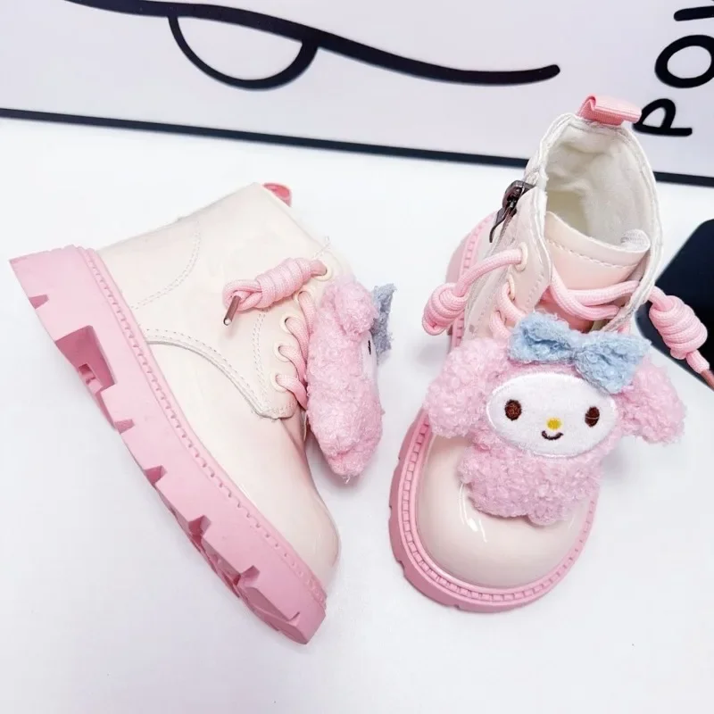 Girly Heart My Melody Anime Sanrio Ins Fashion Shoes Cute Cartoon Kawaii Lovely Doll Casual Martin Boots Y2k Gifts for Girls