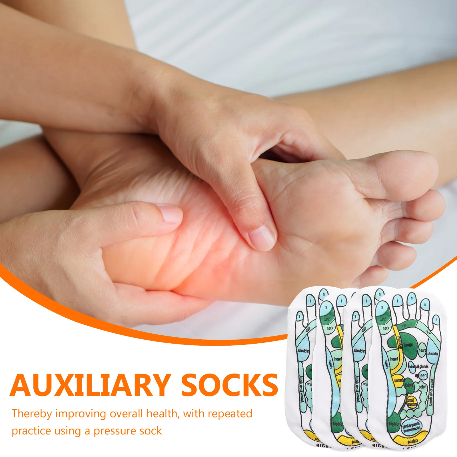 Reflexology Socks for Women Foot Massage Acupoint Printed Acupressure Couples Spandex