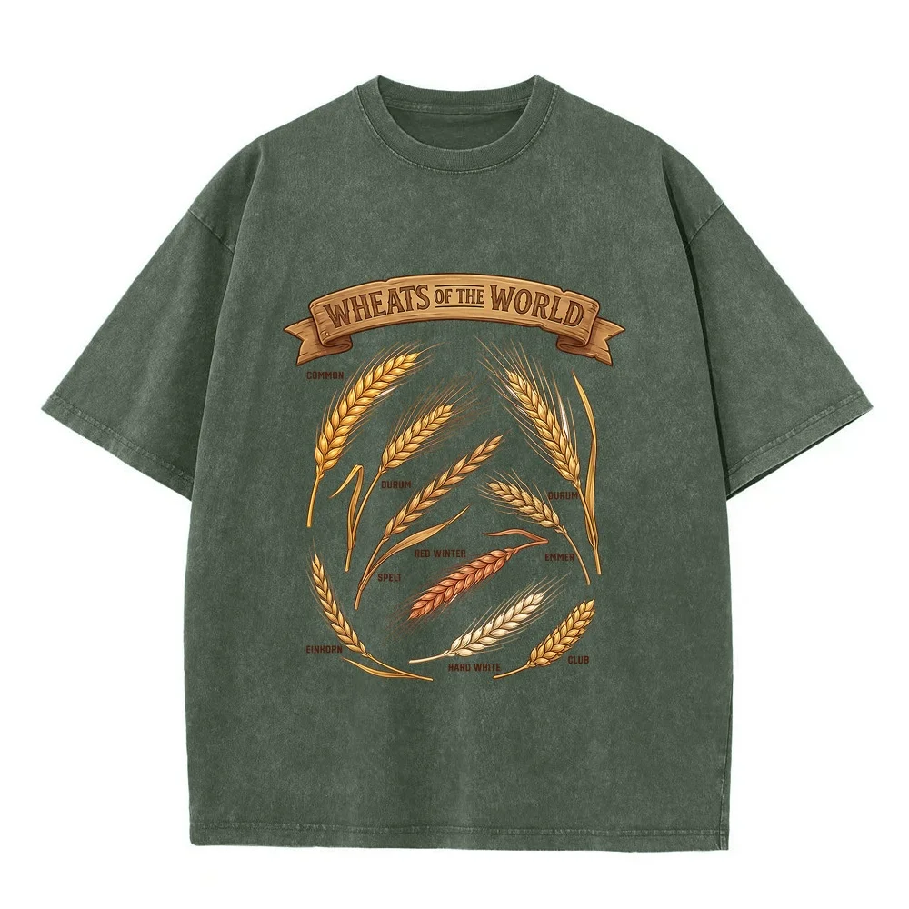 Men's T-Shirts Wheat Plant Agriculture Farming Nature Graphic Printing Tee Adult Heavyweight T-Shirt Tops New Arrival Goods Fun