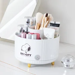 Kawaii Snoopy Large Capacity Pen Holder Cartoon Desktop Makeup Brush Storage Bucket Cute Rotating Stationery Storage Box